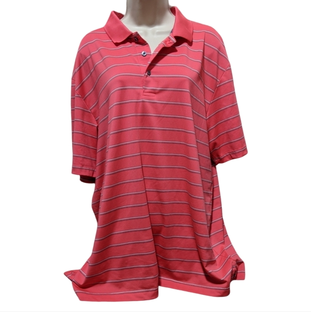 Men's Ben Hogan Salmon Striped Polo Shirt